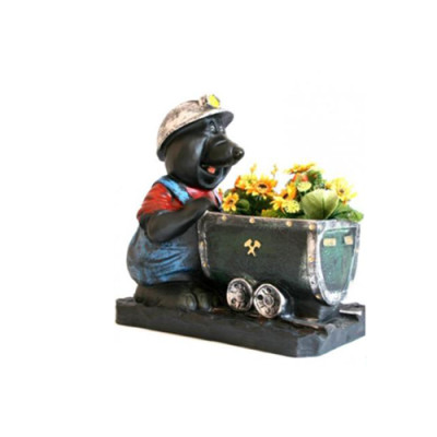 Flowerpot Mole Farting Deco Figure Statue Sculpture Figurine Decoration Pot New