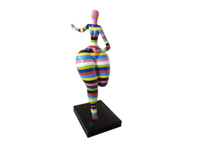 Dancing Figure Abstract Living Room Decoration Designer Statues Colorfully Painted 130cm