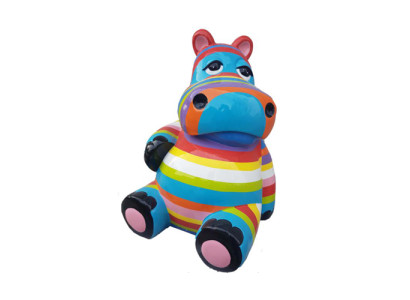 Modern Designer Figure XXL Hippo Statue Abstract Sculpture Figures
