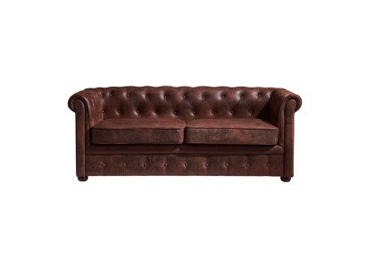 Chesterfield Men's Club Sofa Couch Leather Upholstery Two-Seater Brown NEW jvmoebel ®