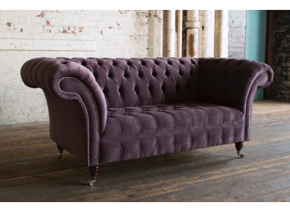 Sofa 2-seater Chesterfield design relax sofas upholstered modern couches purple new