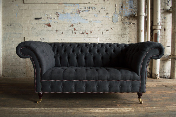 Textile sofa fabric couch Chesterfield big sofas XXL seat cushion 185cm couches