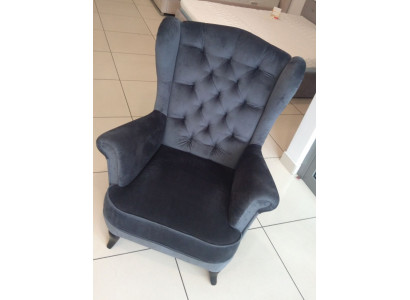 Wing chair Chesterfield armchairs armchair 1 seater throne chair seat padding
