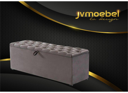 Chesterfield Sofa Modern Design Ottoman Stool Two-Seater Textile New