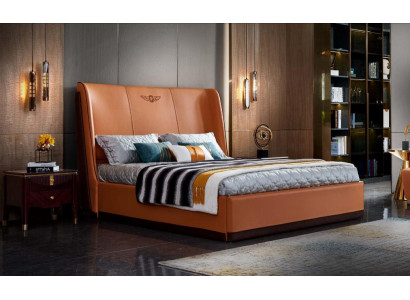 Orange bed bedroom new creative modern design furniture wood luxury beds