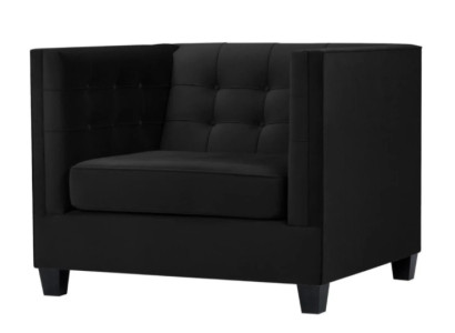 Chesterfield Armchair Creative Furniture Textile Fabric Black New Living Room
