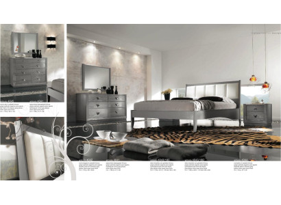 Bedroom bed nightstand chest of drawers mirror set group double new set 5 pieces