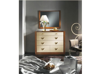 Dresser Mirror Garniture Console Dressers Wood Cabinets Console Italy Set 2-piece.