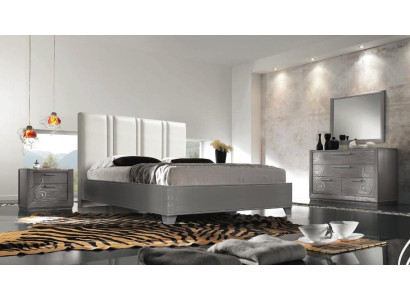 Luxury Set Bedroom Bed Nightstand Dresser Mirror Group Suite New 5-piece Set.
