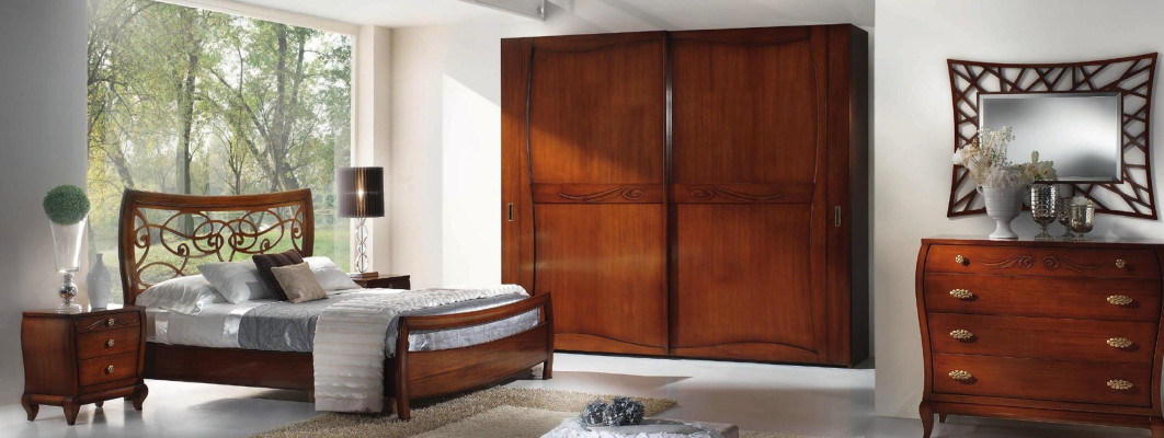Luxury Set Bedroom Bed Nightstand Wardrobe Dresser Mirror New 6-piece