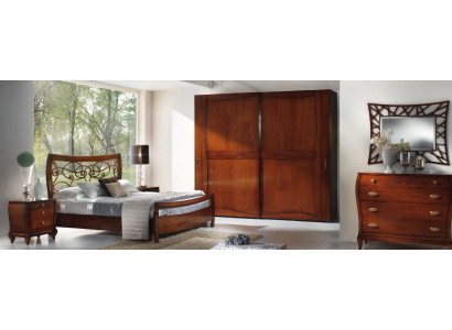 Luxury Set Bedroom Bed Nightstand Wardrobe Dresser Mirror New 6-piece