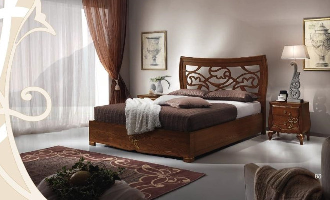 Double bed, bed frames, bed, wood, double bedroom, brown, modern, 160x200
