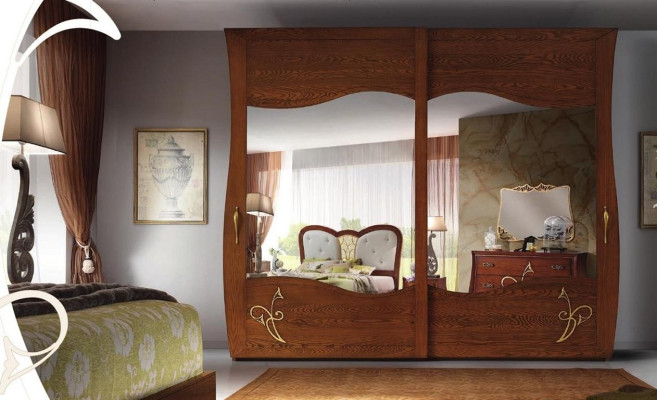 Wardrobe cabinet mirror wood furniture cabinets wardrobe wood Italy new
