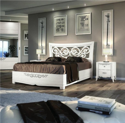 3-piece bedroom set bed nightstand beds double bed wood group suite new