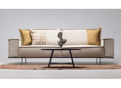 Two-seater sofa 2-seater fabric sofa upholstered sofa beige couch modern