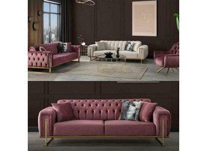 Designer Chesterfield Sofa Luxury 2x Cushion Couches Living Room Furniture