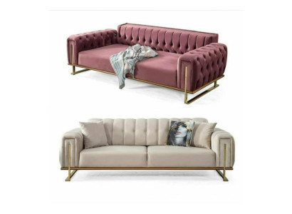Rosa Chesterfield Sofa Living Room Three-Seater Upholstered 3-Seater Couch