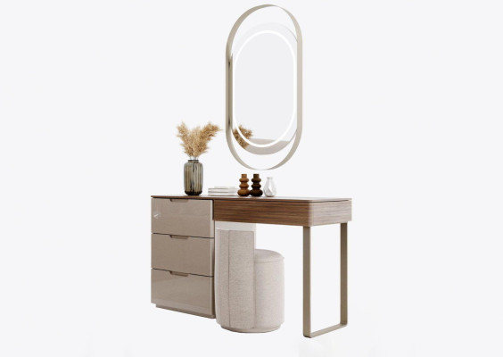 Bedroom set luxury vanity table and mirror stool design new 3-piece set