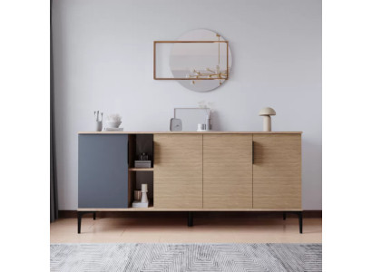 Brown Grey Light Modern Rectangular Sideboard Living Room Luxury Design