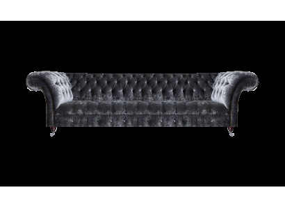 Luxury Chesterfield Four-Seater Designer Upholstery Fabric Sofa
