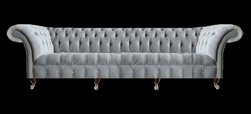 Light gray Chesterfield four-seater couch designer upholstered sofas noble sofa.