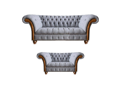 Light gray Chesterfield sofas designer textile couches upholstered seating furniture
