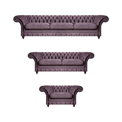 Luxurious Chesterfield Upholstery Set Noble Three-Seater Two-Seater Armchair