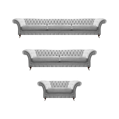 White Chesterfield couches designer three-seater luxury two-seater armchair