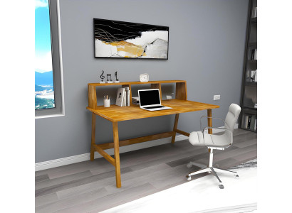 Chic wooden table, brown work desk, designer desks, office furniture