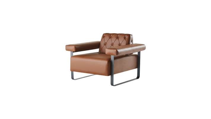 Armchair Brown 1-Seater Chesterfield Design Modern Original Versatile