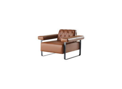 Armchair Brown 1-Seater Chesterfield Design Modern Original Versatile
