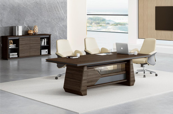 Brown conference table designer office desks study room wooden furniture