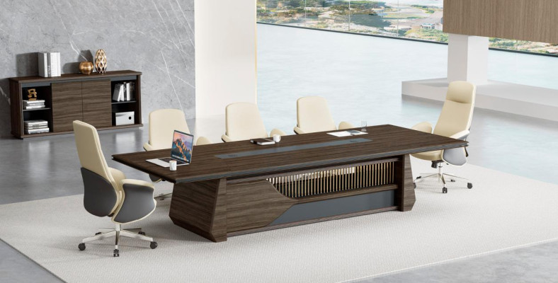Brown conference table designer meeting table office furniture