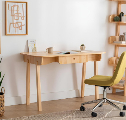 Beige desk designer computer desk luxurious robust office furniture