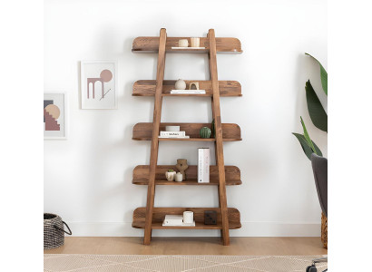 Dark brown bookshelf living room designer wooden furniture storage shelves