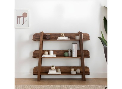 Modern dark brown bookshelf designer shelves wood storage shelves