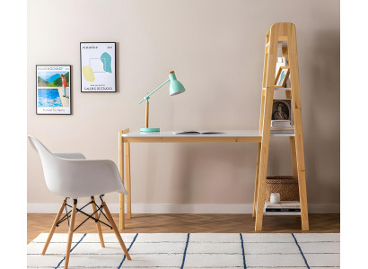 Compact white computer desk, luxurious desk, designer furniture.