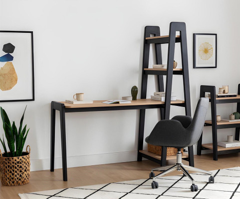 Black-Brown Compact Laptop Desk Designer Desk Luxury Furniture