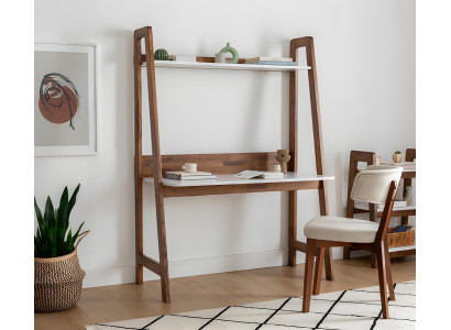 White-Brown Desk Stylish Filing Table High-Quality Furniture