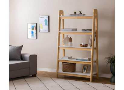 Light beige bookshelf designer wall shelves luxurious wood filing cabinet