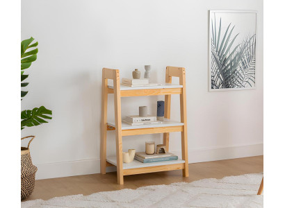 Light beige bookshelf floor shelf children's bookcase elegant wooden furniture