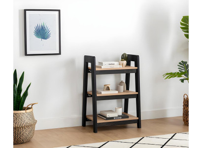 Black-beige bookshelf wood shelving children's luxury storage furniture