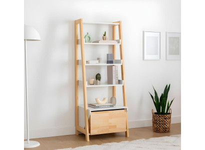Elegant bookshelf modern study room furniture wooden frame shelves