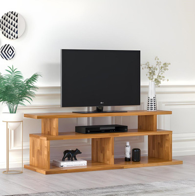 Stylish Brown TV Table Living Room TV Stand Robust Sideboard
