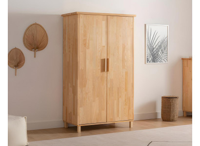 High-quality beige wardrobe, elegant 2-door bedroom wardrobe