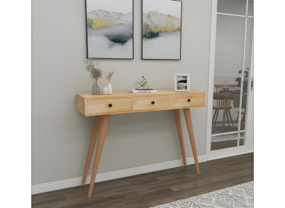 Modern high-quality console table beige wooden table living room designer furniture