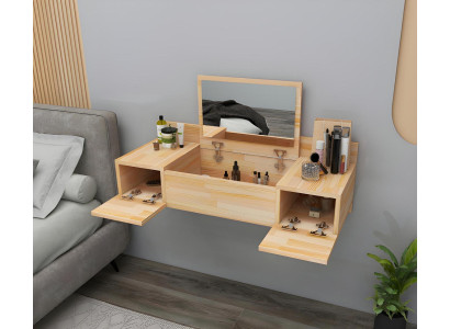 Modern beige dressing table with mirror luxury console dresser bedroom