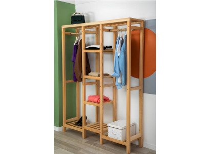 Modern wardrobe beige shelf cabinet clothes cabinet furniture wardrobe wood
