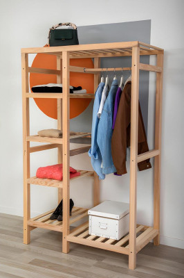 Coat rack clothes stand rack hanging luxury modern wood hallway wardrobe
