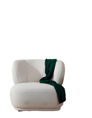 White lounge armchair living room single-seater textile single-seater designer furniture